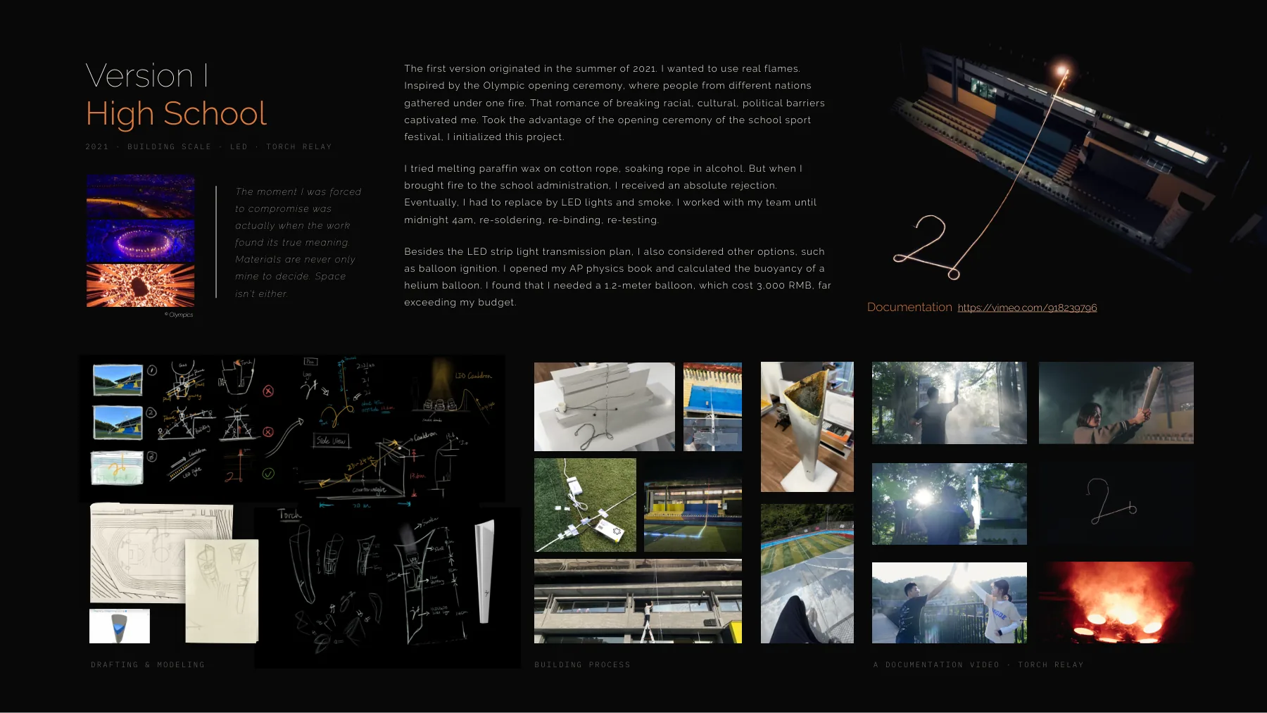 Ephemeral portfolio, page 2: Version I, High School