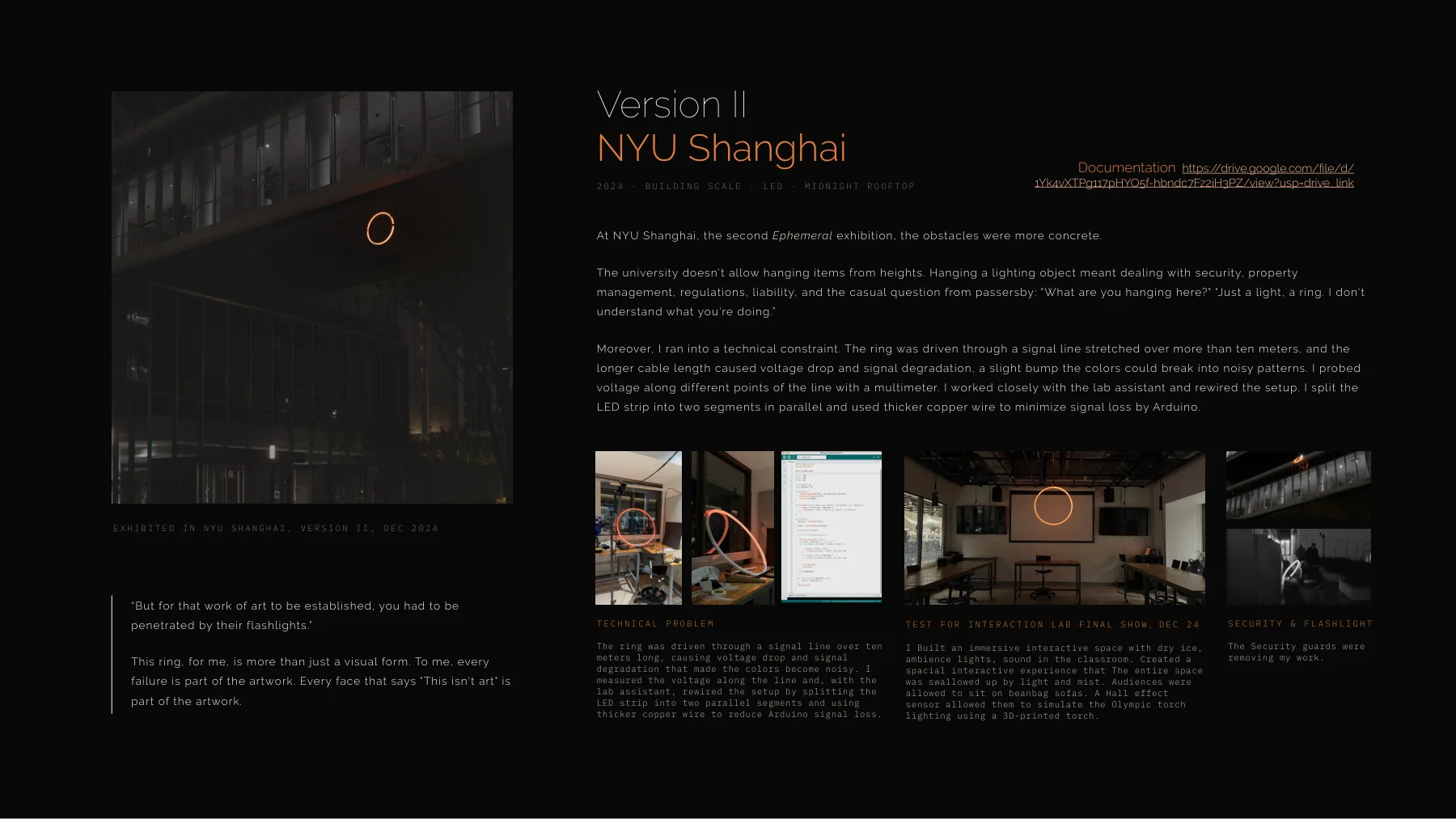 Ephemeral portfolio, page 3: Version II, NYU Shanghai